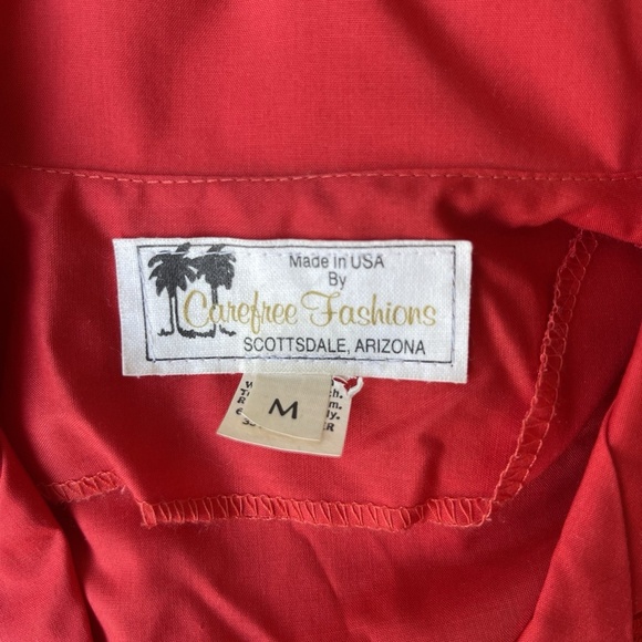 NEW VTG Carefree Fashions Cottagecore Blouse Womens M Red Lace Elbow Sleeve - Picture 5 of 6